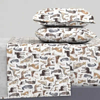 Spoonflower Greyhounds Wippets And Lurcher Dogs King Sheet Set