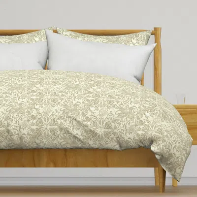 Spoonflower Griffin-ivory Tan Light Duvet Cover