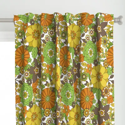 Spoonflower Groovy Blooms Curtain Panel