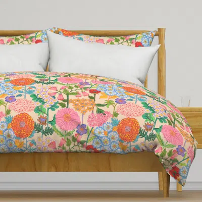 Spoonflower Groovy Florals Duvet Cover
