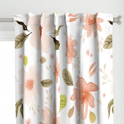 Spoonflower Gum Leaves And Flowers Curtain Panel