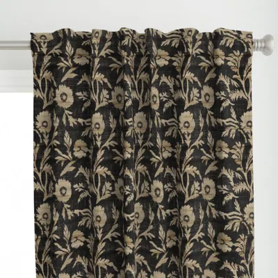 Spoonflower Hali Vintage Rocco Curtain Panel In Black