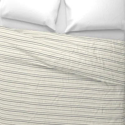 Spoonflower Hand Drawn Stripes In Grey Wide Cotton Sateen 3.5 oz 26" X 20" Standard Knife Edge
