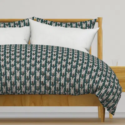 Spoonflower Hand Drawn Zebra Trophy Faces Duvet Cover