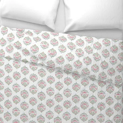 Spoonflower Handblock Medallion Carla Wide Cotton Sateen 3.5 oz 30" X 24" Standard Flanged