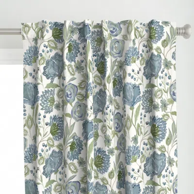 Spoonflower Handpainted Watercolor Curtain Panel In White