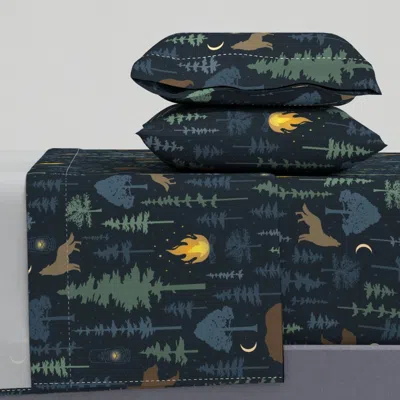 Spoonflower Happy Camper - Colorful - Large Full Sheet Set