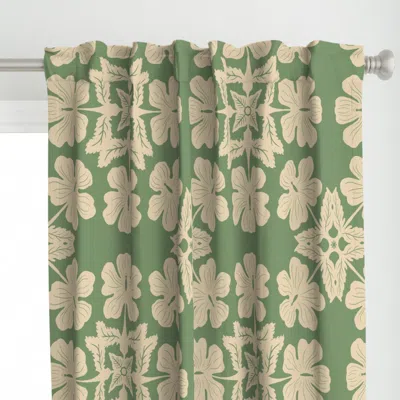 Spoonflower Hawaiian Quilt Hibiscus Curtain Panel
