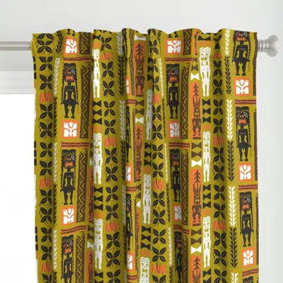Spoonflower Hawaiian Tikis 3a Curtain Panel