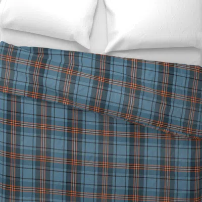 Spoonflower Hebridean Summer Blue Tartan Wide Cotton Sateen 3.5 oz 26" X 20" Standard Knife Edge