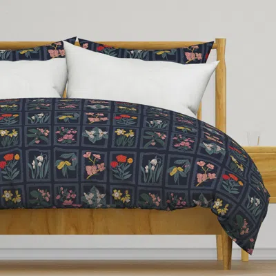 Spoonflower Heirloom Valley (dark) Duvet Cover In Blue