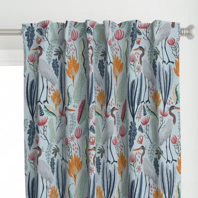 Spoonflower Heron And Plants - Curtain Panel
