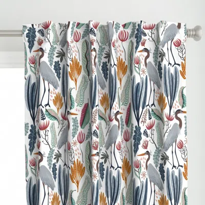 Spoonflower Heron And Plants - Curtain Panel