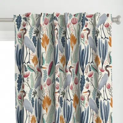 Spoonflower Heron And Plants - Light Curtain Panel