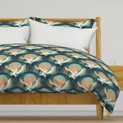 Spoonflower Heron At Sunset / Small Scale Duvet Cover