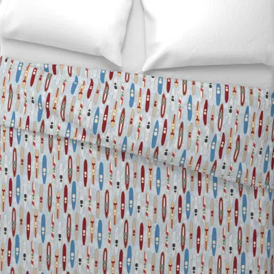 Spoonflower Hey Lets Ski Water Blue Euro Pillow Sham