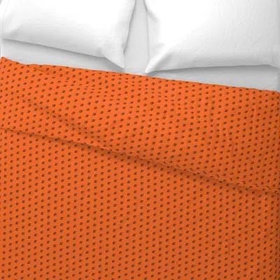 Spoonflower Hidden Leaf - Orange Wide Cotton Sateen 3.5 oz 26" X 20" Standard Knife Edge