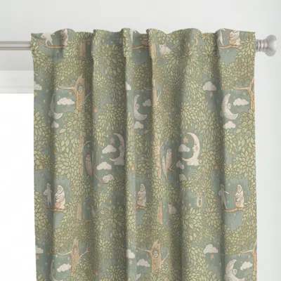 Spoonflower Hidden Whimsy An Owl And Curtain Panel