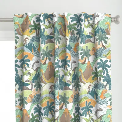 Spoonflower Hide And Seek Dinos Curtain Panel