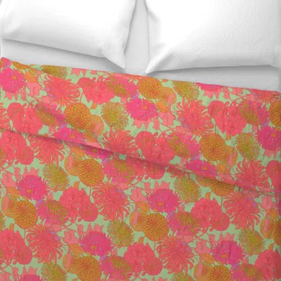 Spoonflower Hippie Scene Hot Pink & Russet Red Wide Cotton Sateen 3.5 oz 26" X 20" Standard Knife Edge