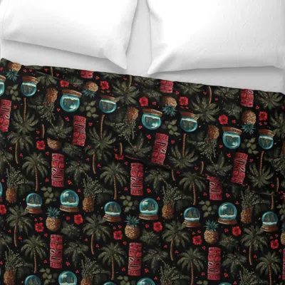Spoonflower Holiday In The Hibiscus Wide Cotton Sateen 3.5 oz 26" X 20" Standard Knife Edge