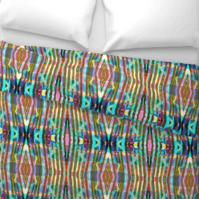 Spoonflower Holo Geo Plaid - Large Format Wide Cotton Sateen 3.5 oz 26" X 20" Standard Knife Edge