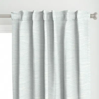 Spoonflower Horizontal Wavy Lines - Curtain Panel