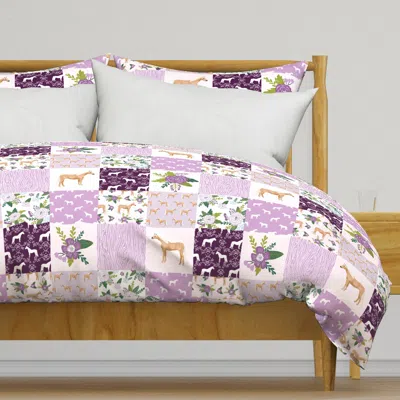 Spoonflower Horse Quilt Cheater Quilt Duvet Cover