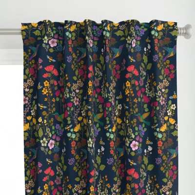 Spoonflower Hummingbirds And Bees Curtain Panel