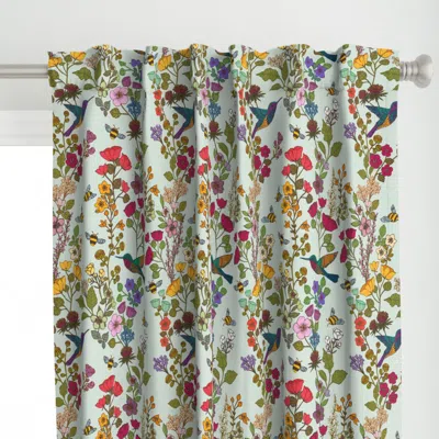 Spoonflower Hummingbirds And Bees Curtain Panel
