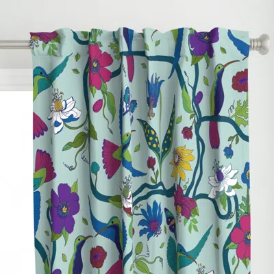 Spoonflower Hummingbirds And Passion Curtain Panel