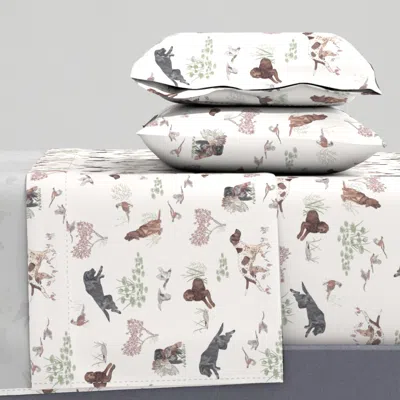 Spoonflower Hunting Dogs On Cream Full Sheet Set
