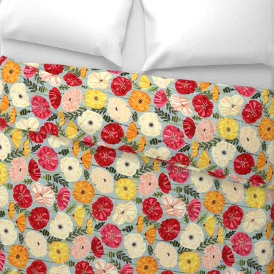 Spoonflower Iceland Poppies - Horizontal Wide Cotton Sateen 3.5 oz 26" X 20" Standard Knife Edge