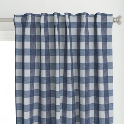 Spoonflower Ikat Gingham Check 4" - Curtain Panel