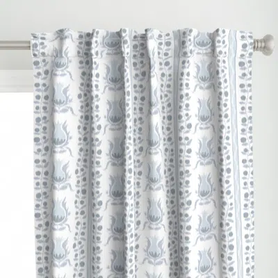 Spoonflower Ikat Pomegranates Quiet Curtain Panel