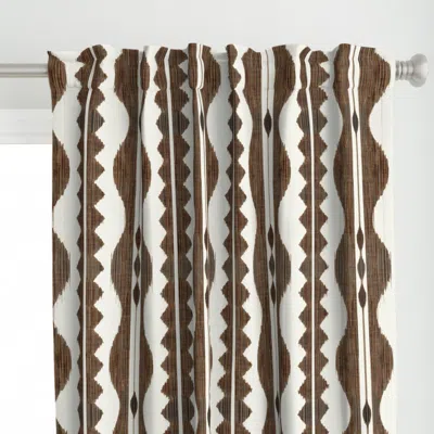 Spoonflower Ikat Stripe Maximalist Curtain Panel