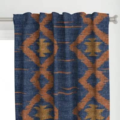 Spoonflower Ikat Stripe Southwest Curtain Panel
