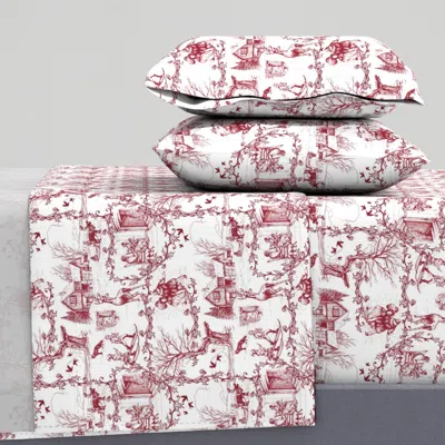 Spoonflower In The Heart Of Winter Bordeaux 50 Cal King Sheet Set