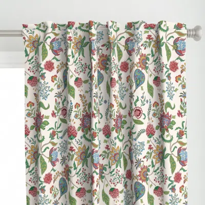 Spoonflower Indian Floral Curtain Panel