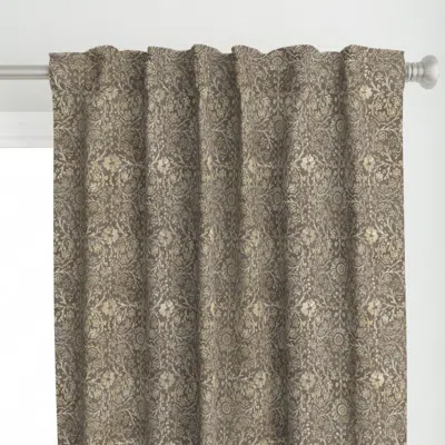 Spoonflower Indian Woodblock In Gold Curtain Panel