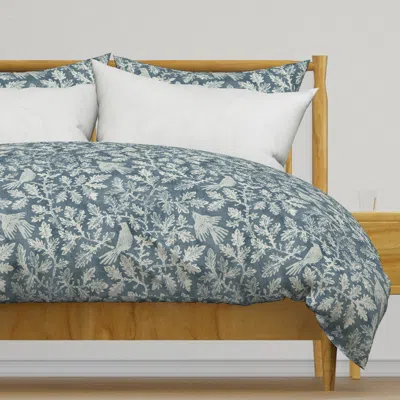 Spoonflower Indienne Forest Denim Blue Duvet Cover