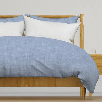Spoonflower Indigo Blue Solid Linen Duvet Cover