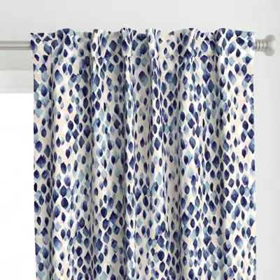 Spoonflower Indigo Rain Curtain Panel