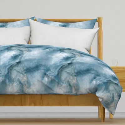 Spoonflower Indigo Watercolor Wash Blender Duvet Cover In Blue