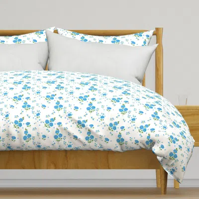 Spoonflower Ingrid In Swedish Blue Duvet Cover