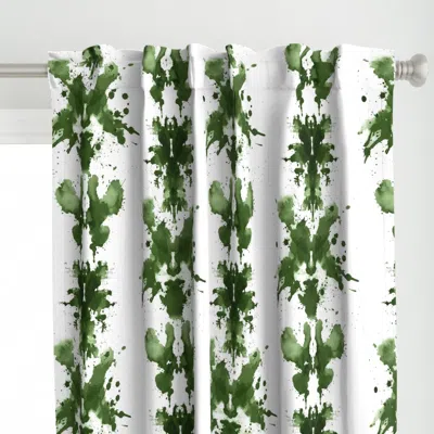 Spoonflower Ink Blot Test - Sage On Curtain Panel