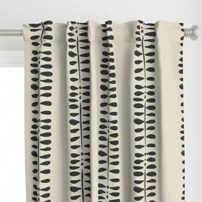Spoonflower Inkstem Stripe - Black & Curtain Panel