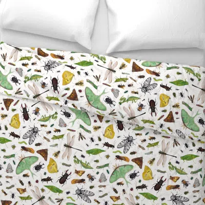 Spoonflower Insects (off White) Wide Cotton Sateen 3.5 oz 26" X 20" Standard Knife Edge