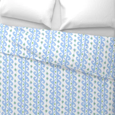 Spoonflower Ionian Ikat In Picnic Green Euro Pillow Sham