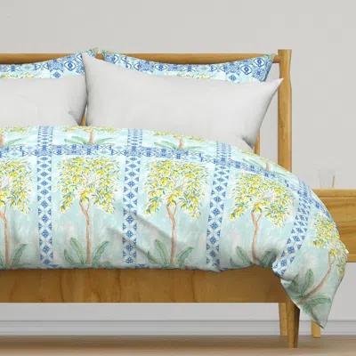 Spoonflower Italian Villa Watercolor Lemon Duvet Cover In Multi